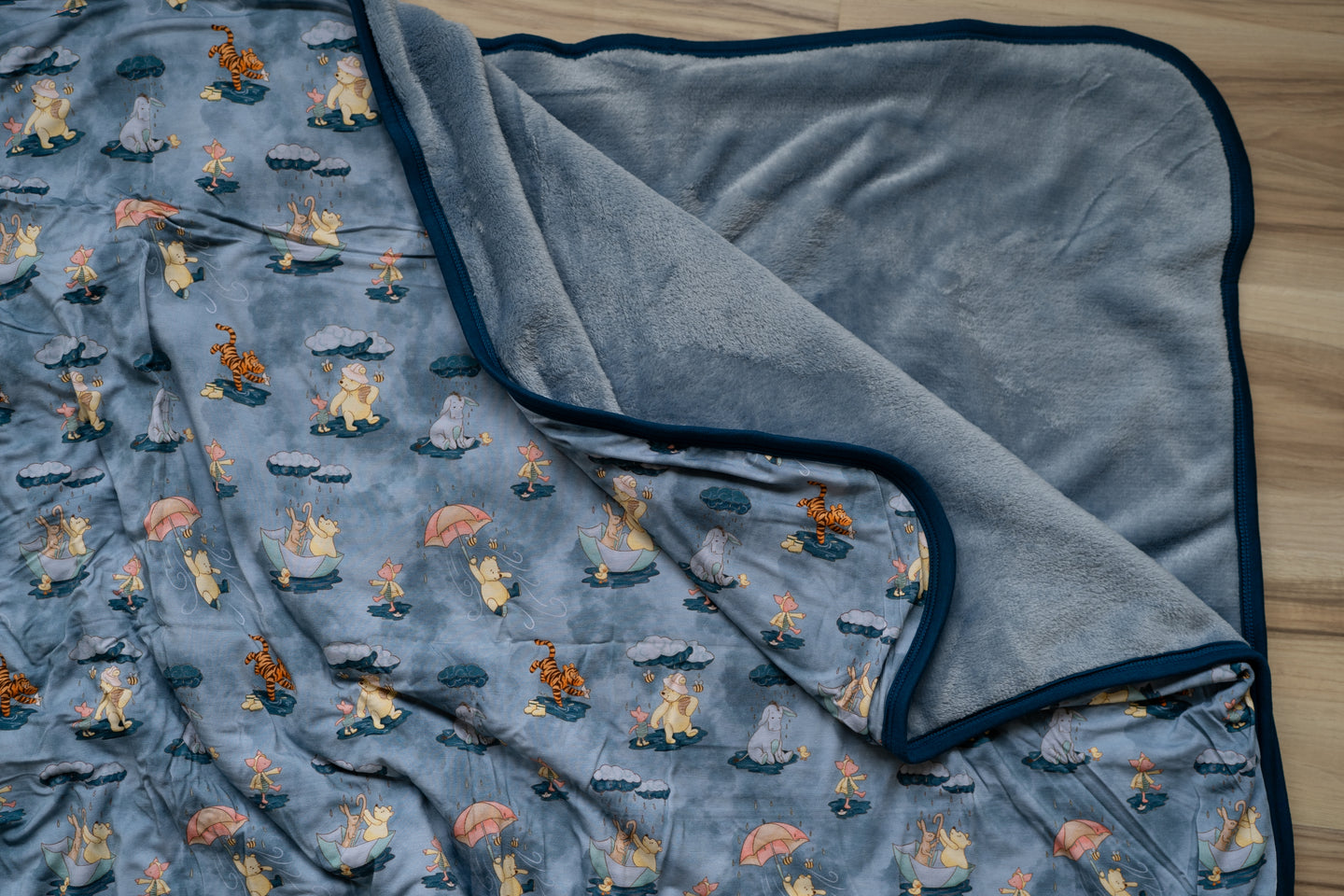 Winnie the Pooh April Showers Double-Layer Bamboo Plush Backed Blanket